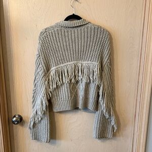 Stetson Cable Knit Fringe Sweater - Sage